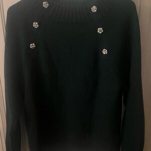 J. Crew Emerald Sweater with Jewel Details